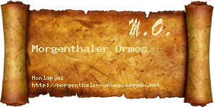 Morgenthaler Ormos névjegykártya
